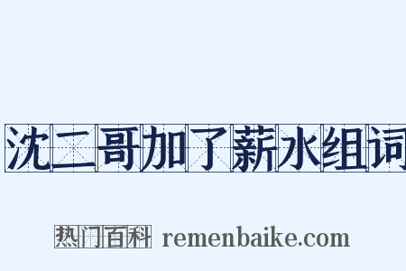 沈二哥加了薪水组词是什么意思的图片